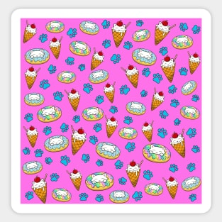 Cute cats and sweets Pattern Sticker